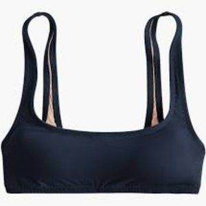 J. Crew 1989 Scoopneck Bikini Top Navy S